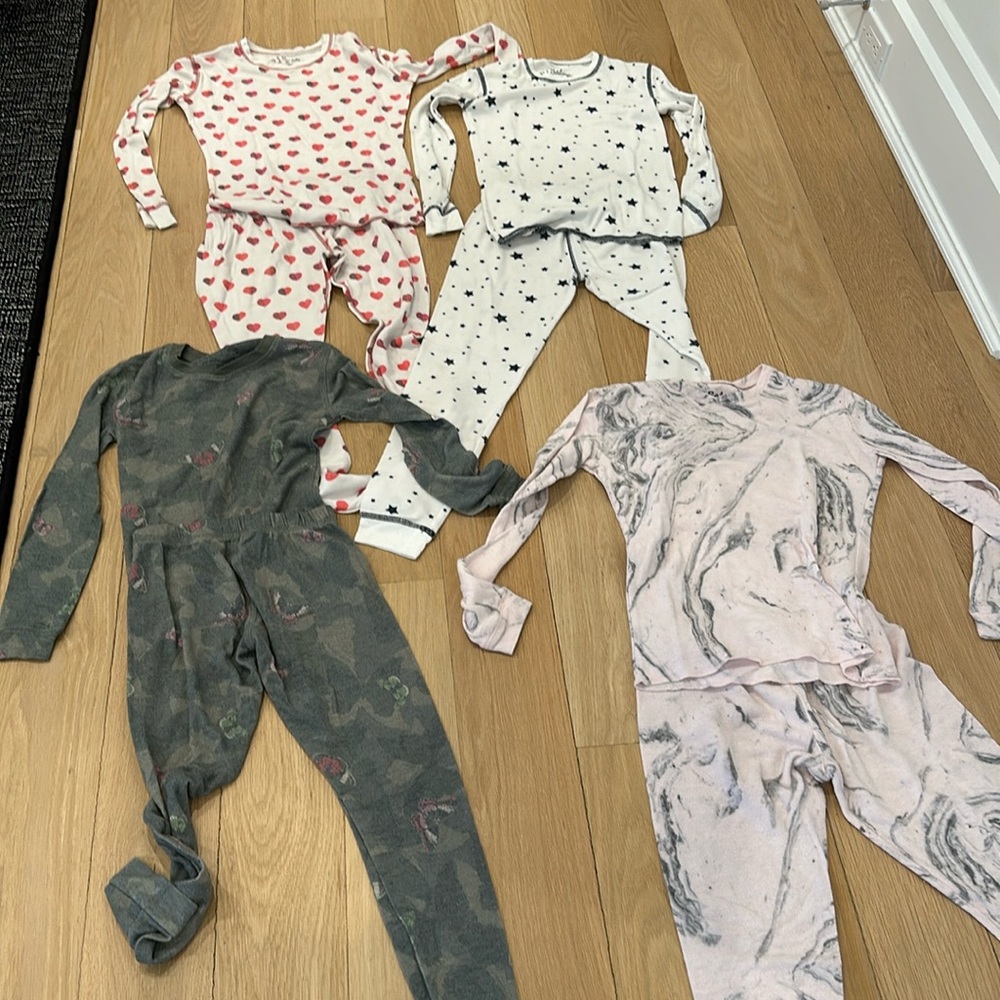 4 pairs used  Girls PJ Salvage Pajamas sizes 10-14 - sold together